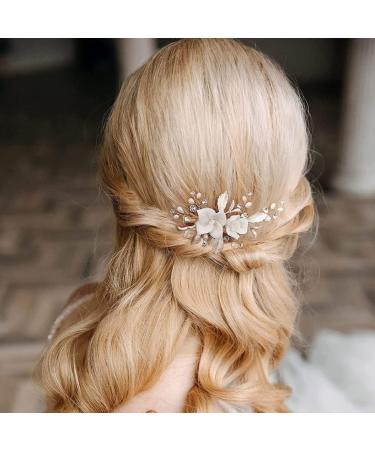 Bride Hair Clip Wedding Hair Clip Flower Wedding Hair Piece for Bride Hair Comb Barrette Bridal Hair Accessories Gold - Buy Online on GoSupps.com