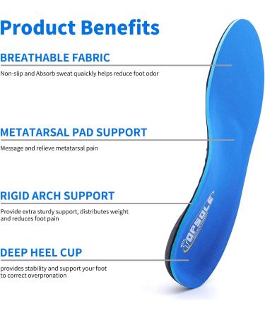 TOPSOLE Orthotic Insoles for Plantar Fasciitis, Arch Support, Flat Feet - UK-11-29.5cm Blue 228 - Buy Online on GoSupps.com