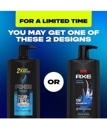 AXE Men's Body Wash & Shower Gel Phoenix 3-Pack 12H Invigorating Crushed Mint & Rosemary Scent 32 Fl Oz Ea - Buy Online on GoSupps.com