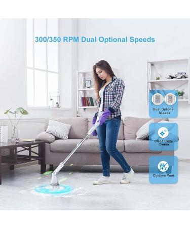 Syvio Electric Spin Scrubber: Cordless Cleaning Brush with Replaceable Heads for Bathroom, Floor, Pool, Tile, and Car - Buy Online on GoSupps.com