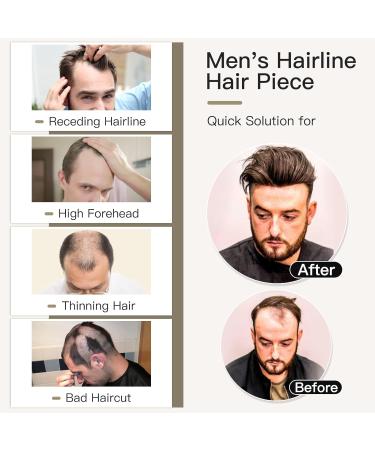 Elailite Men's Toupee V-Shape Hairline Hair Extension Real Human Hair Invisible Forehead Hairpiece Fringe Bang Replacement System (4 * 18cm) (#02 Dark Brown 6 Inch) 6 Inch FRINGE #02 Dark Brown - Buy Online on GoSupps.com