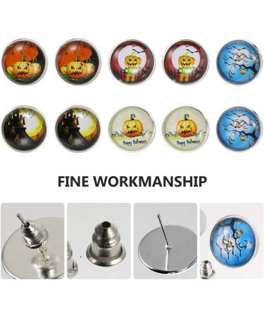 EXCEART 15 Pairs Halloween Earrings Men's Suits Black Stud Earrings for Men Creative Earrings Spider Round - Buy Online on GoSupps.com