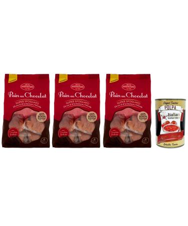 Italian Gourmet E.R. Bistefani Pain au Chocolat Pack of 3 naturally tangy baked goods filled with chocolate chips 270g pack each pack contains 6 pain au chocolat (45g each) + box