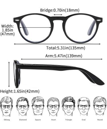 Suertree Blue Light Filter Reading Glasses - Round Eyeglasses for PC & Gaming | UV Protection & Anti-Fatigue | Men & Women | 1.5x Magnification - Buy Online on GoSupps.com