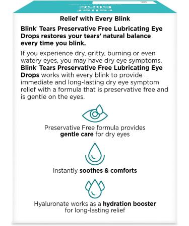 Blink Tears Lubricating Eye Drops 4 Pack - 25 Count, 0.01 oz Each - Mild-Moderate Dry Eye Relief - Buy Online on GoSupps.com