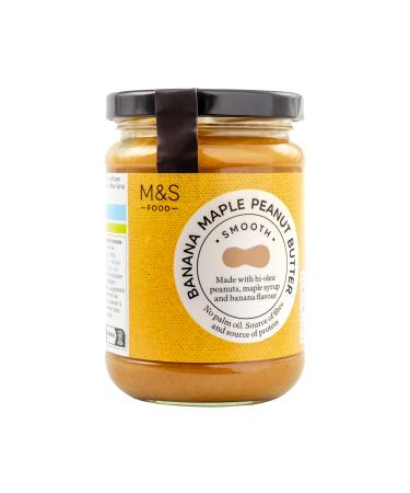 M&S Marks & Spencer Banana Maple Peanut Butter Smooth Maple Syrup & Banana Flavour Hi-Oleic 340g