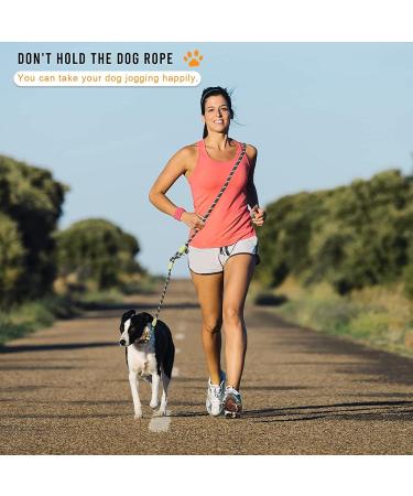 Hands-Free Dog Leash for Large Dogs - 220cm Reflective Crossbody Leash for Jogging & Running - Perfect for Medium & Small Dogs - Black - Buy Online on GoSupps.com
