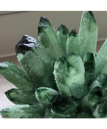 Natural Crystal Cluster Green Ghost Quartz Specimen Green Crystal Cluster Point Ornament Home Decor 500-600g Crystal Cluster - Buy Online on GoSupps.com
