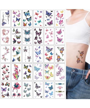 Temporary Tattoos - Flower, Butterfly, Words & Lines Designs for Men and Women - 60 Sheets - Buy Online on GoSupps.com