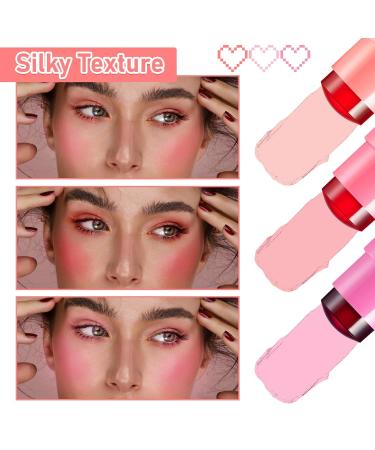 Shop 3 Colors Milk Cooling Water Jelly Tint 3-in-1 Blush & Lip Gloss Long-Lasting Moisture Multi-Use Milk Tint Stick for Lips & Cheeks - International Shipping Available - Buy Online on GoSupps.com
