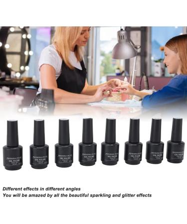 Holographic Nail Polish Reflective Manicure 8 Colors Holographic Nail Polish for Salon DIY - Buy Online on GoSupps.com