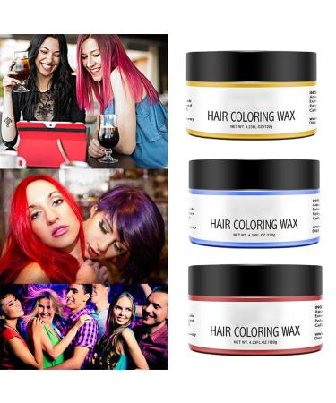 Hair Color Wax Temporary - Unisex Hair Dye Pomades & Styling Clay | 9 Colors for Parties Halloween & Christmas Cosplay - Washable Hair Coloring - Buy Online on GoSupps.com