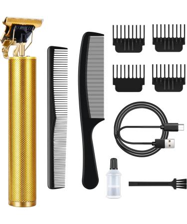 URAQT Cordless Hair Clippers for Men - Waterproof Electric Trimmer Set with T-Blade Detail Shaver, Grooming Kit with Guide Combs and Hair Combs (Gold) - Buy Online on GoSupps.com