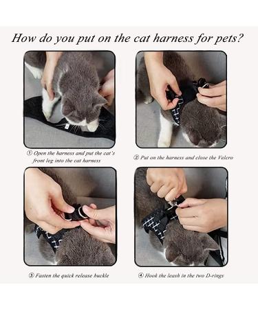 BLUWTE Escape Proof Cat Harness and Leash Set - Breathable Adjustable Mesh Vest for Puppy, Cat, and Rabbit XS Black-White - Buy Online on GoSupps.com