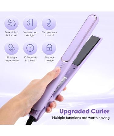 Beavorty 2-in-1 Hair Straightener & Curler - Professional Ceramic Flat Iron & Curling Wand for Perfect Hair Styling (US Plug - Buy Online on GoSupps.com