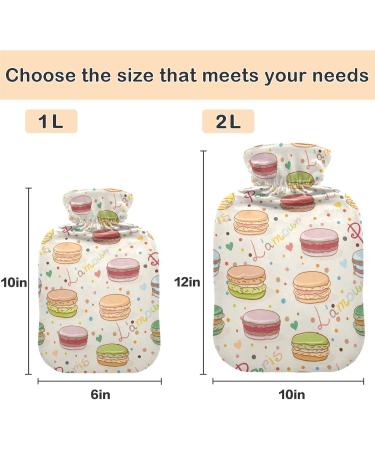 NAANLE Sweet Macaron Hot Water Bottle - 1L Transparent Heat Bottle for Bed Hand & Feet Warmer | Pain Relief & Cold Therapy - Buy Online on GoSupps.com