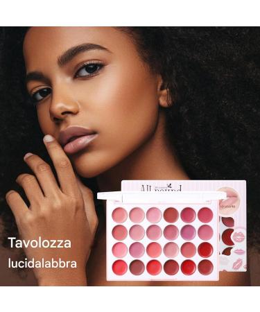  ccuzs Lip Gloss Palette Mat Lip Color Set Long Lasting Formule Moisturizing Lipstick Texture lisse 24 Color for Daily Use Special Occasions and Makeup Artists 12g - Buy Online on GoSupps.com