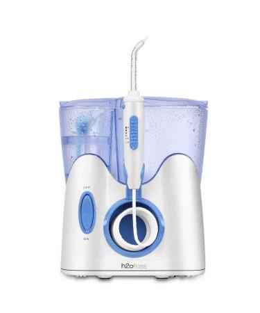 H2ofloss Dental Water Flosser for Teeth Cleaning with 12 Multifunctional Tips&800ml Capacity, Professional Countertop Oral Irrigator Quiet Design(HF-9)