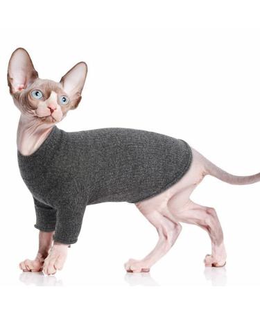 Pumyporeity sphynx hairless cat cotton clothes sweater cute turtleneck breathable t-shirts round collar vest kitten shirts soft clothing (black l) l a-black - Buy Online on GoSupps.com