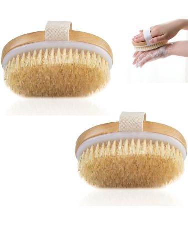 Dry Brushes Set of 2 Body Brush Exfoliating Brush Massage Brush Exoliating Body Bath Brush for Removing Dead Skin IMPROVES LYM Functions