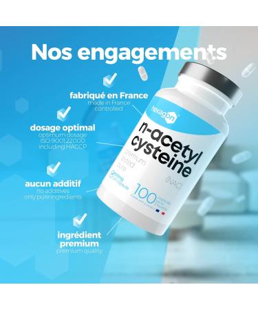 NAC N-Acetyl-Cysteine 600mg - +3 Months of Treatment - Antioxidant & Detoxifying - Made in France - Glutathione Boost - Liver Detox & Protection - 100 Vegetable Capsules - Vegan - No Additives - - Buy Online on GoSupps.com