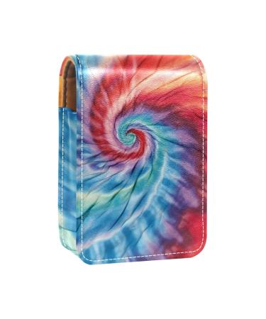 Travel Lipstick Organizer Case Lipstick Case Portable Makeup Bag With Mirror Bright Watercolor Tie Dye F098o1aztm