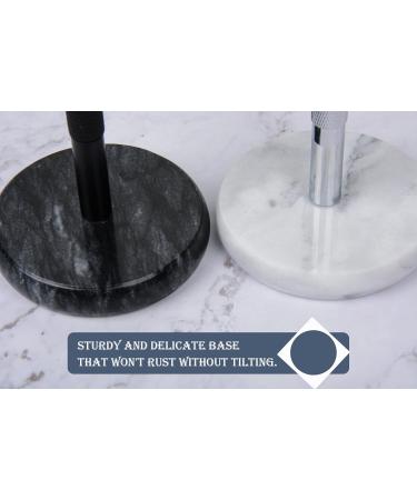 GMYIAK Razor and brush stand razor holder with marble base is more stable the base does not rust and the fitted protective distance protects your worktop a gift (white) - Buy Online on GoSupps.com