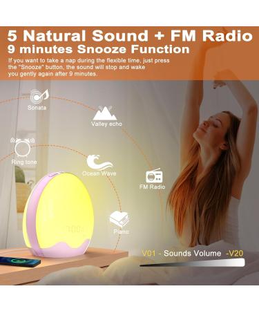 Light Alarm Clock - Sunrise Sunset Simulation 5 Natural Sounds 12 Color Options Adjustable Brightness for Adults & Kids | Best Daylight Alarm Clock for Peaceful Wake-Up - Buy Online on GoSupps.com