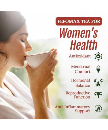 FemoMax Tea for Women's Health, Hormone Balance, and Fertility - Herbal Detox Tea with Mint, Calendula, Turmeric, Yarrow, and Liquorice - 30g, 20 Tea Bags - Buy Online on GoSupps.com