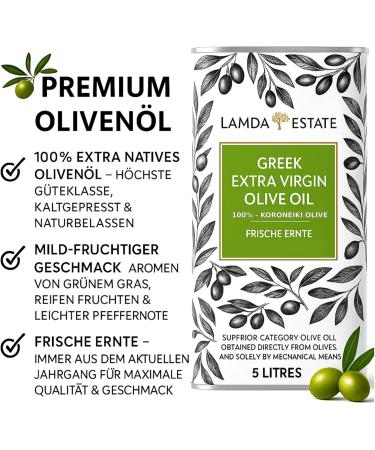  Lamda Estate Lamda Estate | Greek olive oil cold pressed 5 liters Nativ extra | Premium from coroneiki olives - Buy Online on GoSupps.com