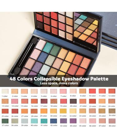 3-in-1 Eyeshadow Set: Eyeshadow Stick, 48-Color Palette, and 4-Color Highlighter Palette | Blendable Makeup Gift for Women - Buy Online on GoSupps.com
