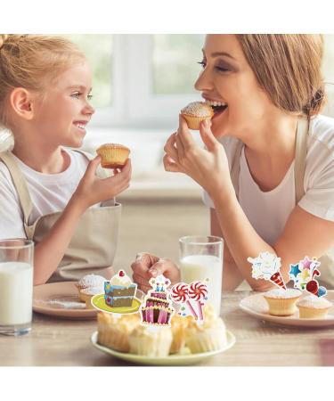 60PCS Colorful Cupcake Toppers 30 Styles Happy Birthday Cake Toppers Cupcake Picks for Boys Girls Party Supplies Decorations - Buy Online on GoSupps.com