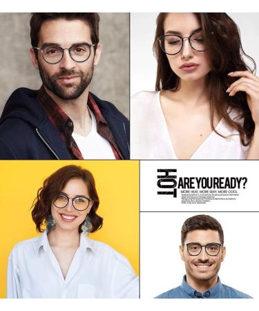 ALWAYSUV Retro Vintage Round Metal Glasses for Women & Men - Clear Lens Fashion in Beige - Buy Online on GoSupps.com