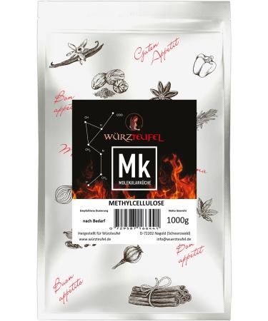 W rzteufel Methylcellulose MC gelling agent and thickener E 461. Molecular cooking Bag 1000 g (1 kg)