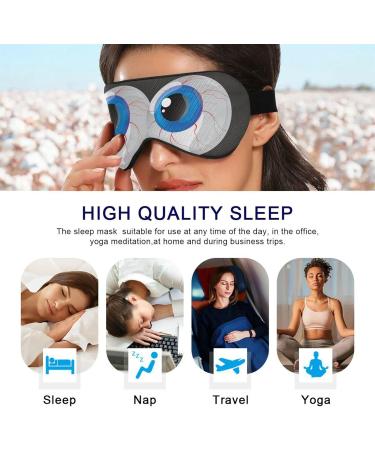 Black Cartoon Eyeball Sleep Mask | Light Blocking Eye Mask for Travel Naps | Adjustable Soft Blindfold for Men & Women - Buy Online on GoSupps.com
