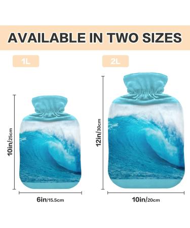 1L Ocean Blue Wave Heat Bottle - Durable Warm-Up Bag for Pain Relief Cramps & Heat Therapy - Buy Online on GoSupps.com