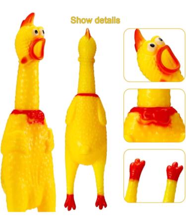 Buy XFly 2 Rubber Screaming Chickens - Squeaky Dog Toys for Teeth Cleaning - Yellow Decompression Toy (17cm) - International Shipping Available - Buy Online on GoSupps.com