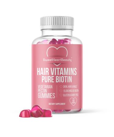 Biotin 10000mcg Gummies by Sweetheart Beauty - Biotin Gummies for Hair Skin and Nails for Women Men & Kids - Hair Vitamin Gummy - Vegan Non-GMO 60 Biotin Chewables for Faster Hair Growth - Buy Online on GoSupps.com
