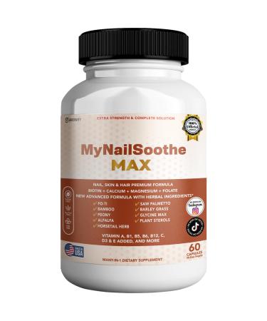 GREENVIFY MyNailSoothe MAX Hair Skin & Nail Supplement 60 Capsules with Biotin 5000mcg Vitamins Minerals & Herbal Blend (1)