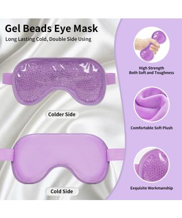 Cavoilu 2Pack Gel Eye Mask for Dark Circles & Puffiness - Hot & Cold Cooling, Reusable, Stress Relief - Purple - Buy Online on GoSupps.com