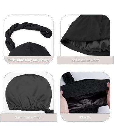 Yohou 2PCS Halo Turban for Men - Satin Lined Durag for Sleeping & Stylish Head Wraps - Black+Yellow - Buy Online on GoSupps.com