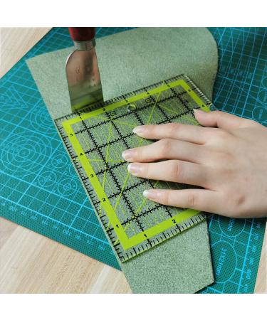 UOOU 4 Pack Quilting Ruler Set - Acrylic Fabric Cutting Rulers for Quilting and Sewing - Non Slip Rings - 4.5x4.5, 6x6, 9.5x9.5, 12.5x12.5 - Green - Buy Online on GoSupps.com