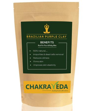 Brazilian Purple Clay by Rangkala Purple Clay Powder for Anti-Ageing Younger and Detoxifying Skin Use to Make Masks Body Wash and Creams (100g by ChakraVeda)