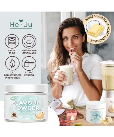 Premium White Chocolate Coconut Flavor Powder | Vegan Gluten-Free Diabetic-Friendly | 200g - Only 9 Kcal per Serving - Buy Online on GoSupps.com