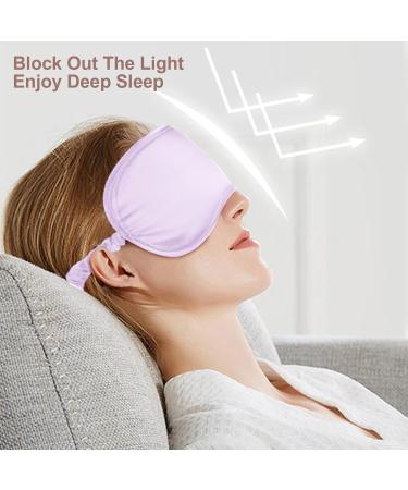 Silk Sleep Mask for Men and Women - Adjustable Eye Shade for Comfortable Sleep and Travel - Light Purple - Buy Online on GoSupps.com