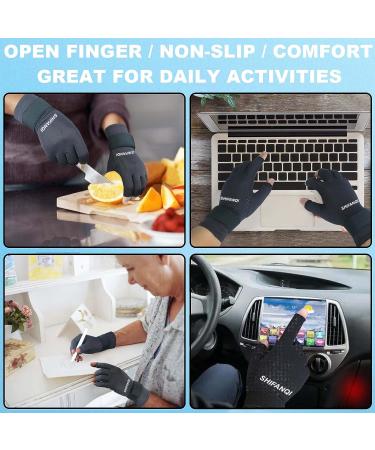 Copper Arthritis Compression Gloves for Women and Men - 2 Pairs | Relief from Carpal Tunnel, Joint Pain, and Tendonitis | Fingerless Design for Computer Typing and Sleeping - BLACK (LARGE/X-LARGE) - Buy Online on GoSupps.com