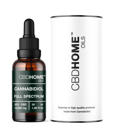 CBD HOME Oils CBD Oil 20 50 ml Full Spectrum Based on Coconut Oil MCT and Organic Hemp Seed Oil Omega 369 Certified Cannabidiol 10000 mg Made in the EU