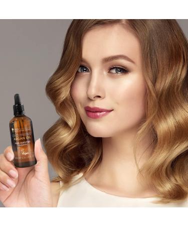 PraNaturals 100% Moroccan Argan Oil 100ml - Vitamin E for Skin, Hair & Nails - No Parabens or SLS - Vegan & Cruelty-Free - Buy Online on GoSupps.com