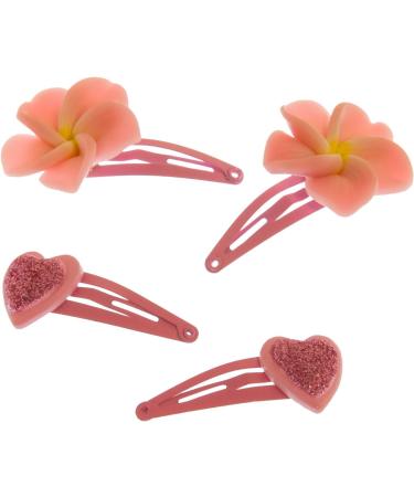 Buy Hair-Like Hair Clips Set for Girls | Large Flower & Glitter Heart | 4-Piece Pink Collection | Includes Storage Box - Buy Online on GoSupps.com