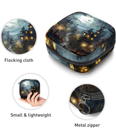 Anna Cowper Horrior Halloween Castle Sanitary Napkin Storage Bag | Feminine Menstrual Cup Pouch | Nursing Pad Holder | Tampon Bags | Portable Period Bag for Women and Teen Girls | 1Pcs Multi-colored - Buy Online on GoSupps.com